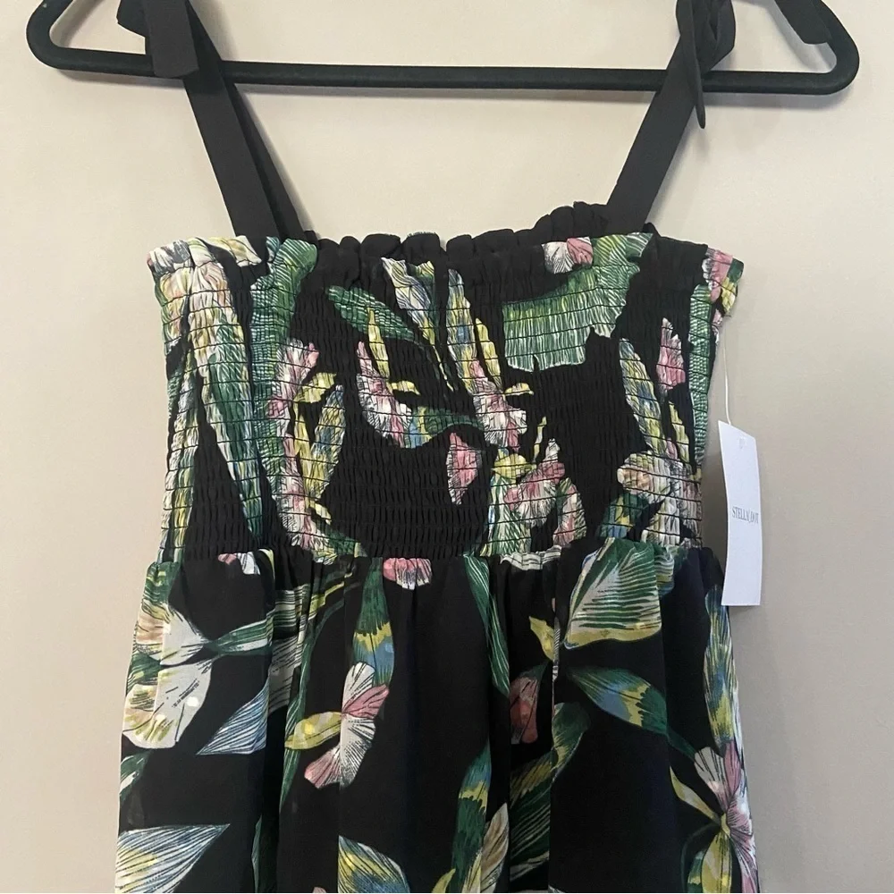 New! Stella and dot Lizzie smocked botanical floral midi dress nwt 13863_7